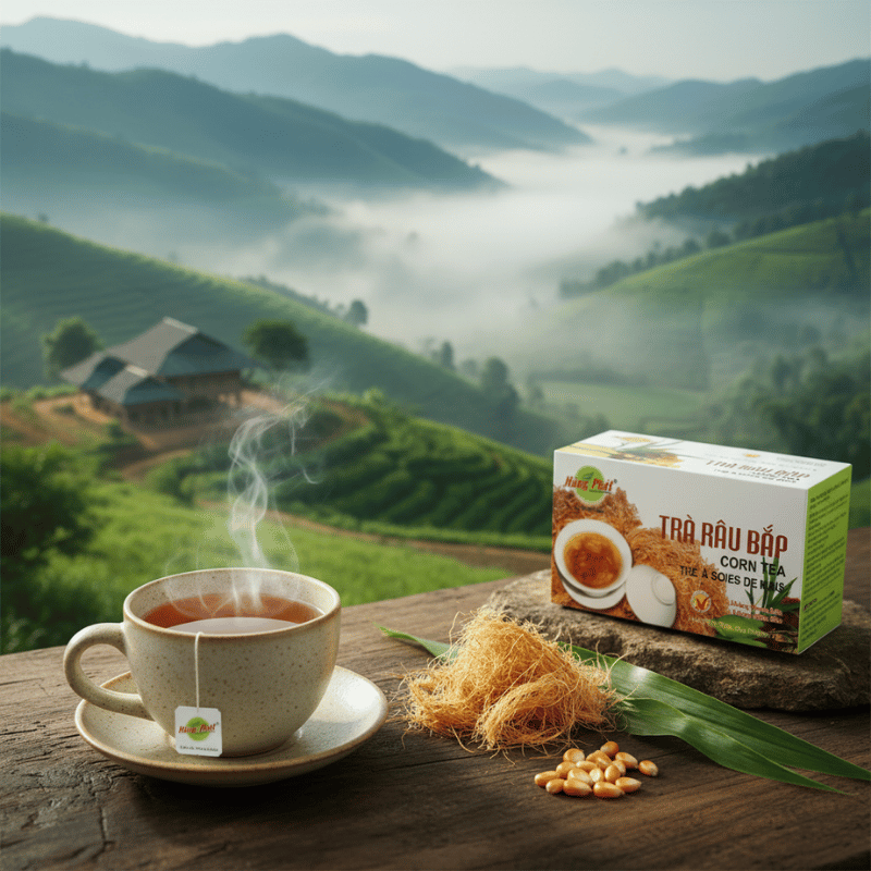 Hương Vị Dân Dã – Hành Trình Từ Râu Bắp Đến Tách Trà Râu Bắp Hùng Phát