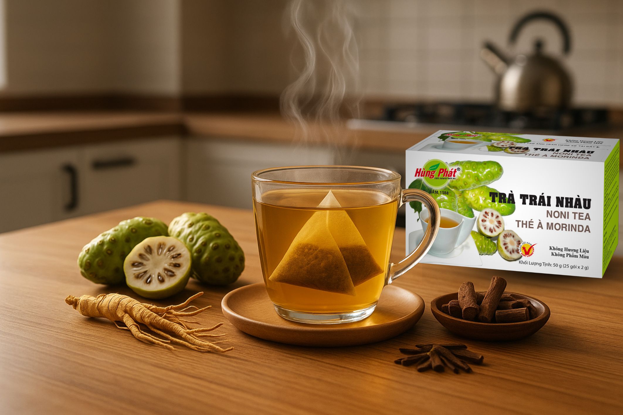 Công thức Pha Trà Nhàu Mật Ong Cam Thảo