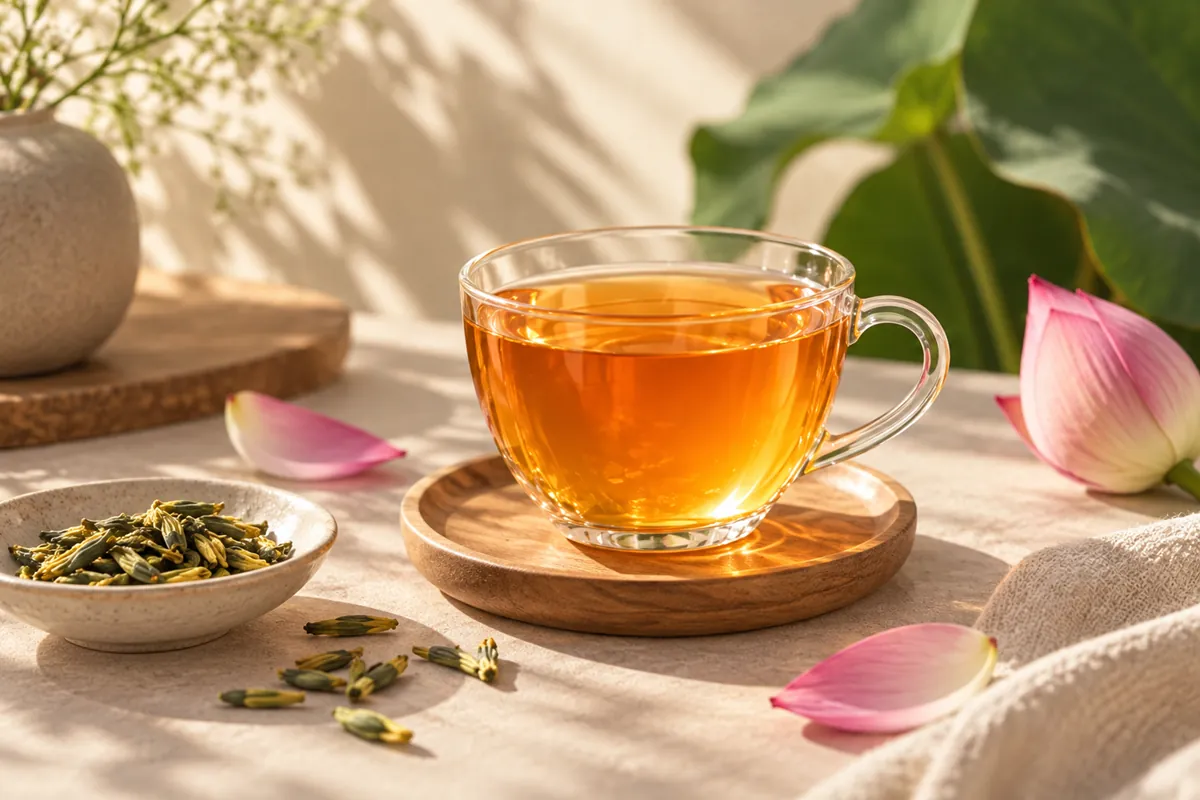Vì sao người mới thường lo trà tim sen khó uống?