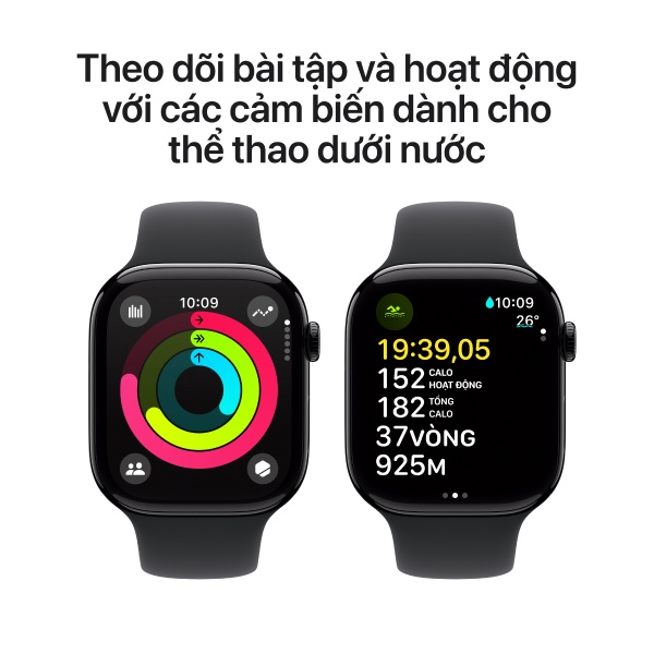 Apple Watch Series 10 46mm (GPS) Viền Nhôm Dây Cao Su Size S/M | Chính hãng Apple Việt Nam