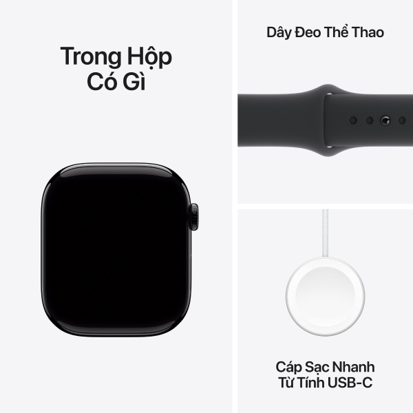 Apple Watch Series 10 46mm (GPS) Viền Nhôm Dây Cao Su Size S/M | Chính hãng Apple Việt Nam