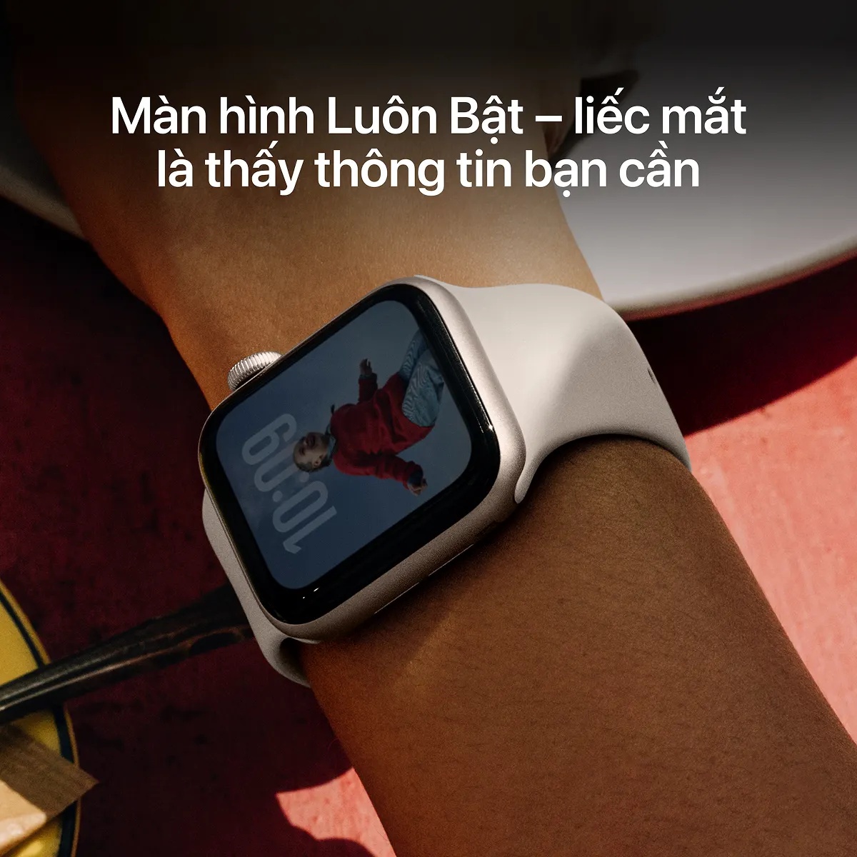Apple Watch SE 3 44mm (5G) Viền Nhôm Dây Cao Su Size S/M | Chính hãng Apple Việt Nam