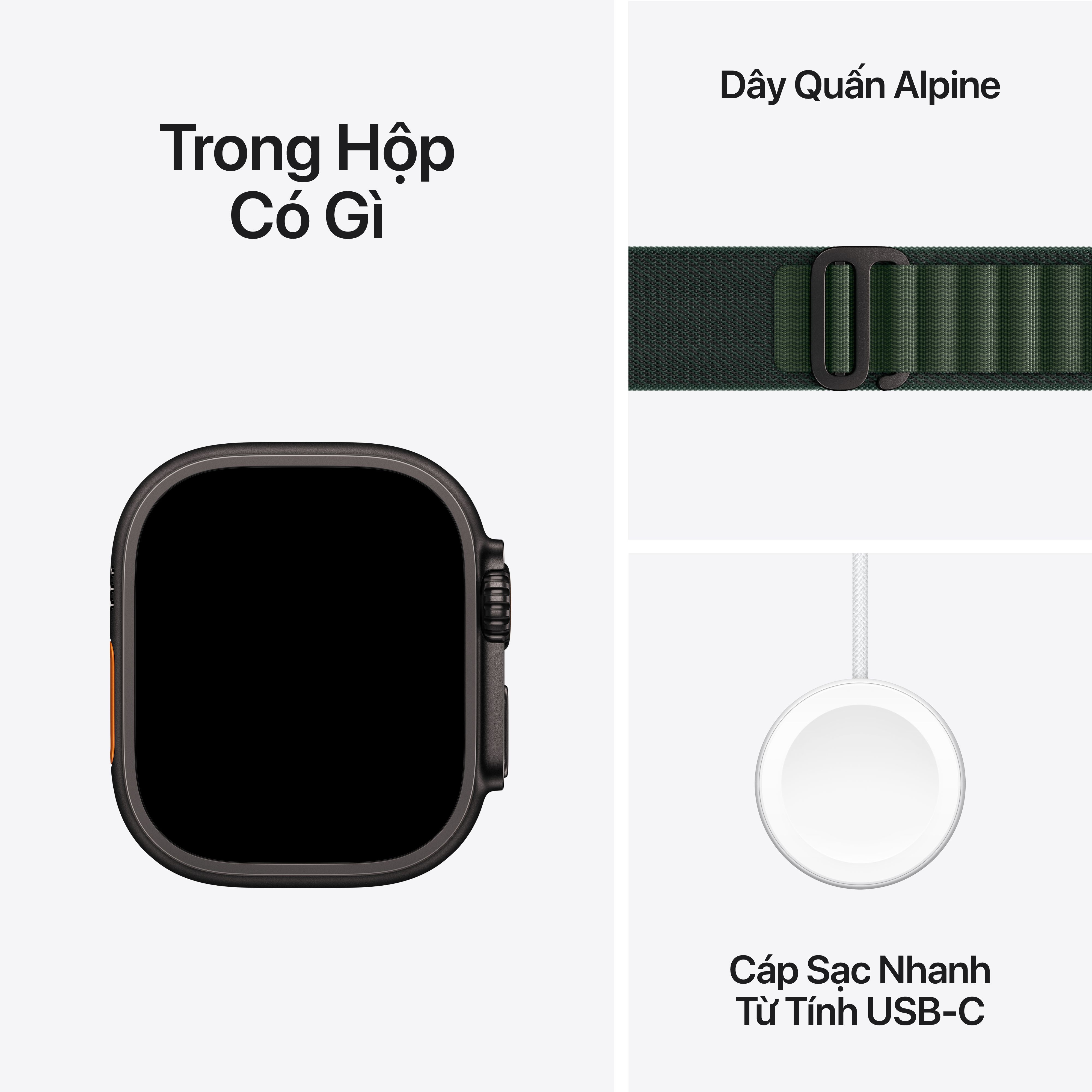 Apple Watch Ultra 2 2024 49mm 4G Viền Titan Đen Dây Alpine Size M | Chính hãng VN/A
