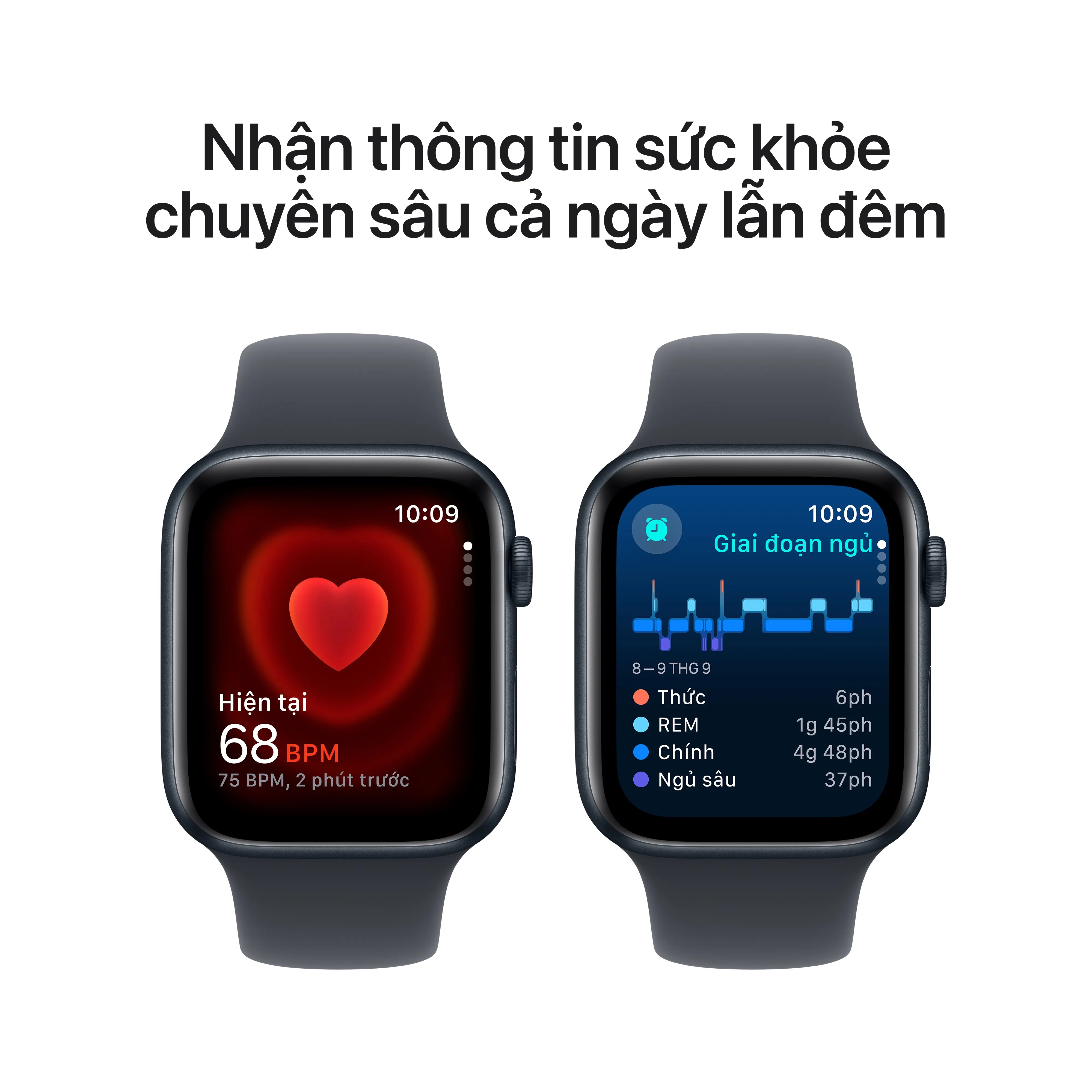Apple Watch SE 2 2024 44mm (GPS) Viền Nhôm Dây Cao Su | Chính hãng Apple Việt Nam