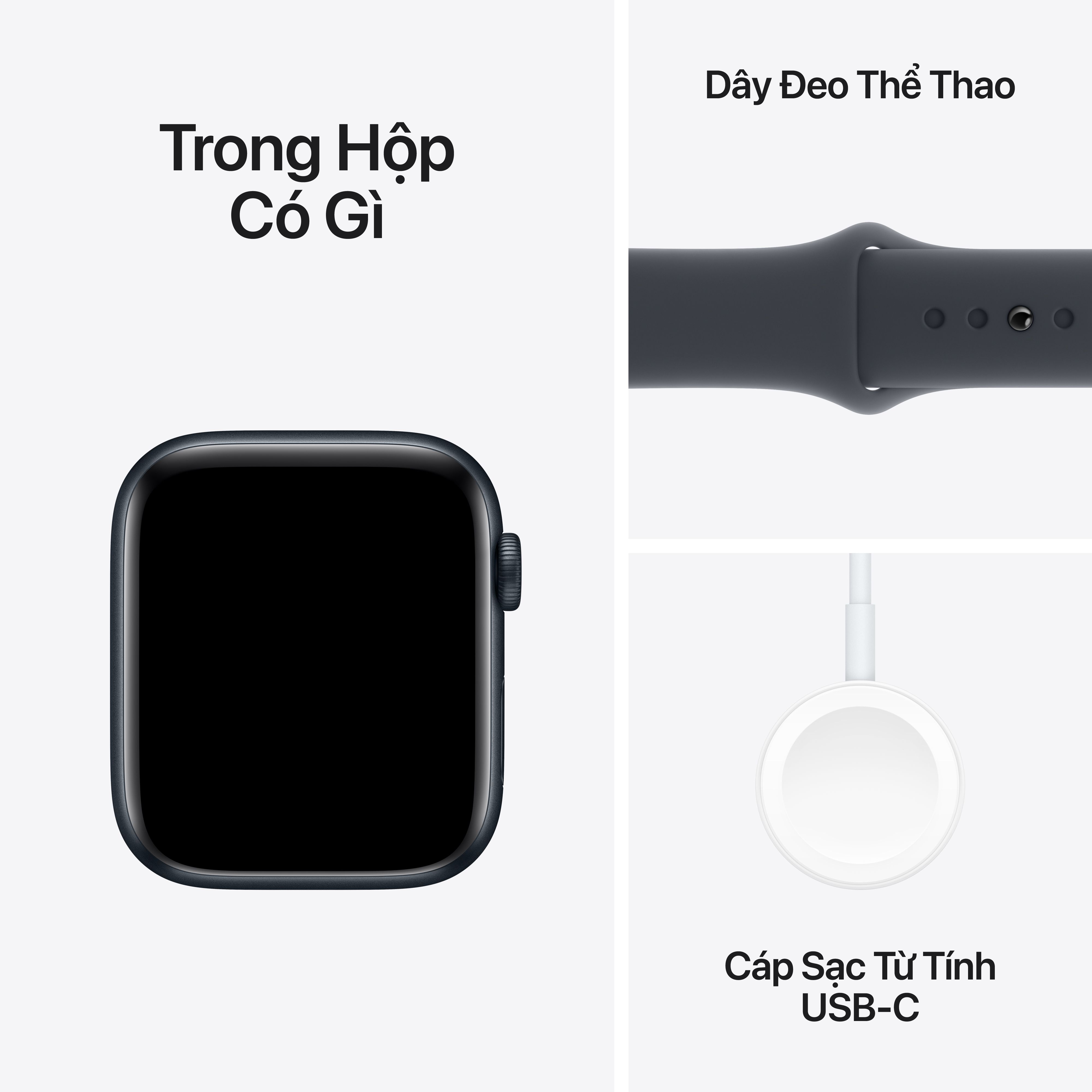 Apple Watch SE 2 2024 44mm (GPS) Viền Nhôm Dây Cao Su | Chính hãng Apple Việt Nam