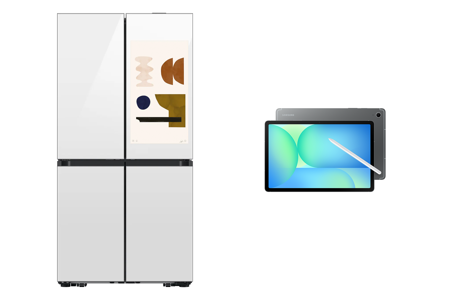 Bespoke AI Tủ Lạnh 4 Cửa Màn Hình Thông Minh Family Hub™+ 636 L & Galaxy Tab S10 FE (Wi-Fi)
