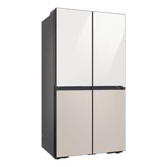Tủ Lạnh Bespoke 4 Cửa với Beverage Center™ màu Trắng Thạch Anh/Nâu Be, 648L