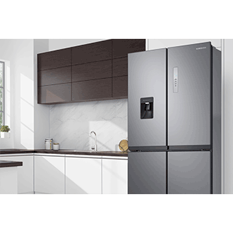 RF4000TM French Door Refrigerators with Non-Plumbing Water Dispenser RF48A4010M9/SV