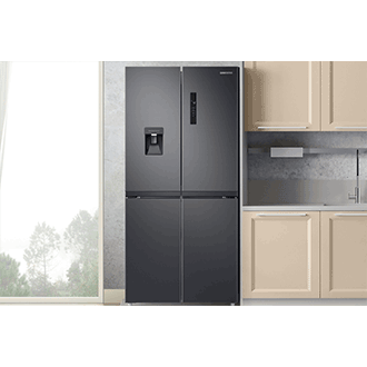 RF4000TM French Door Refrigerators with Non-Plumbing Water Dispenser RF48A4010B4/SV