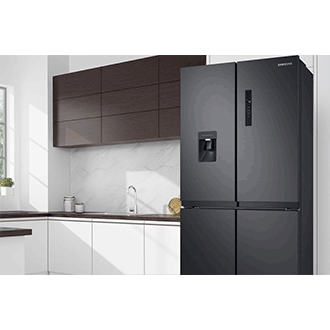 RF4000TM French Door Refrigerators with Non-Plumbing Water Dispenser RF48A4010B4/SV