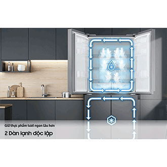 RF4000TM French Door Refrigerators with Non-Plumbing Water Dispenser RF48A4010B4/SV
