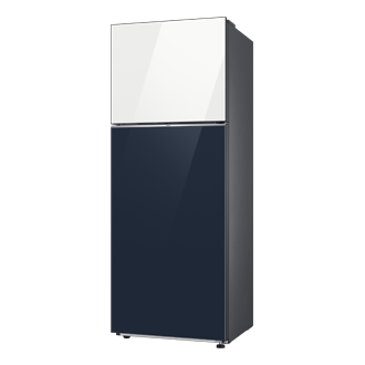 Tủ Lạnh Bespoke Ngăn Đông Trên với Đông Mềm Linh Hoạt 4 Chế Độ Optimal Fresh+ màu Trắng Thạch Anh/Xanh Navy, 460L