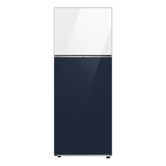 Tủ Lạnh Bespoke Ngăn Đông Trên với Đông Mềm Linh Hoạt 4 Chế Độ Optimal Fresh+ màu Trắng Thạch Anh/Xanh Navy, 460L