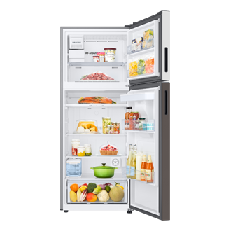 Tủ Lạnh Bespoke Ngăn Đông Trên với Đông Mềm Linh Hoạt 4 Chế Độ Optimal Fresh+ màu Trắng Thạch Anh/Nâu Ánh Than, 406L