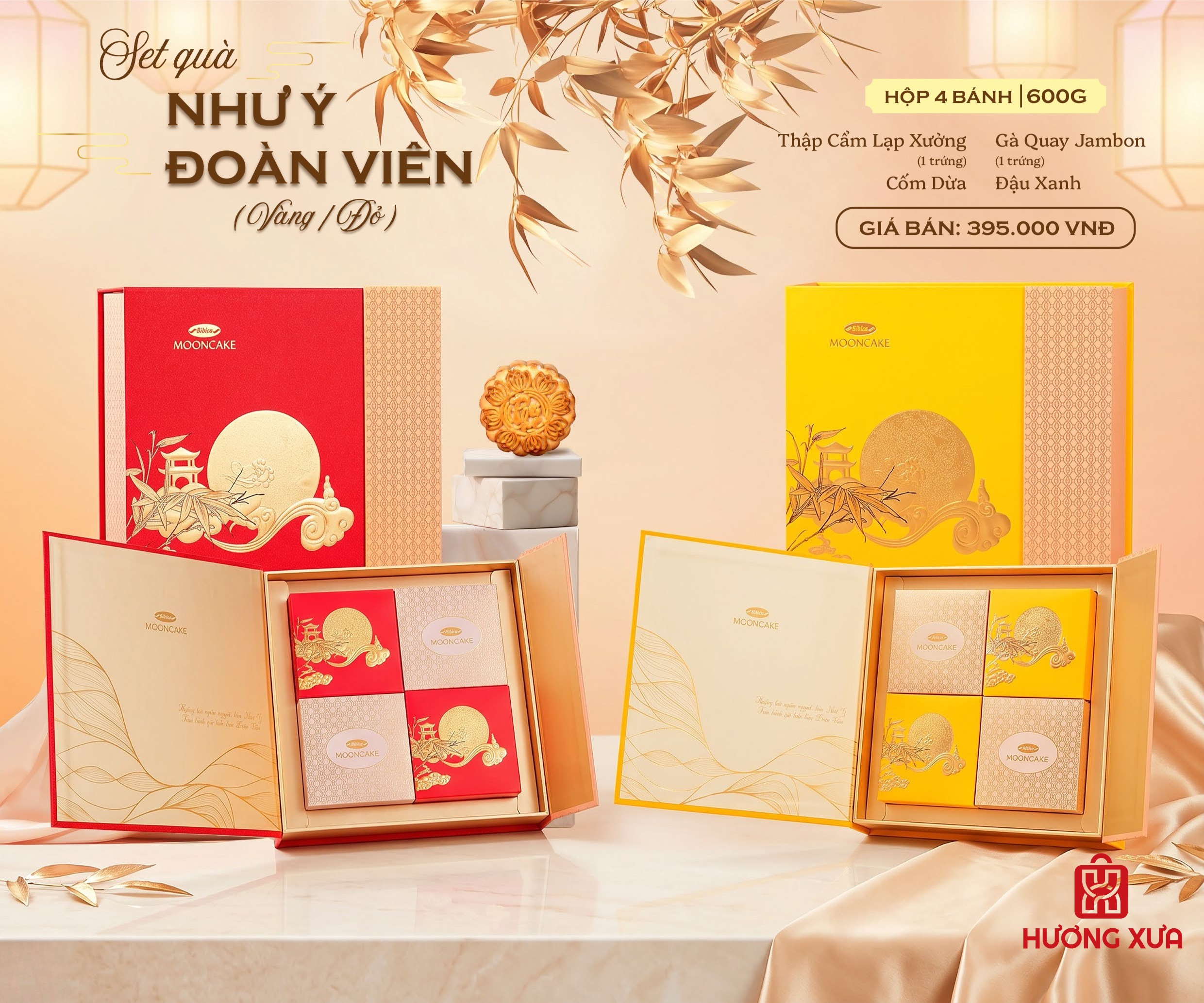 Bánh Trung Thu Bibica 2026 Hộp Như Ý Đoàn Viên Đỏ