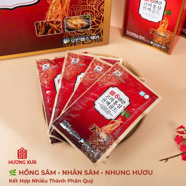 Thực Phẩm Bổ Sung Nước Hồng Sâm Gold (6 Years-Old Korean Red Ginseng Liquid Gold) Hộp 30 Gói x 70ml