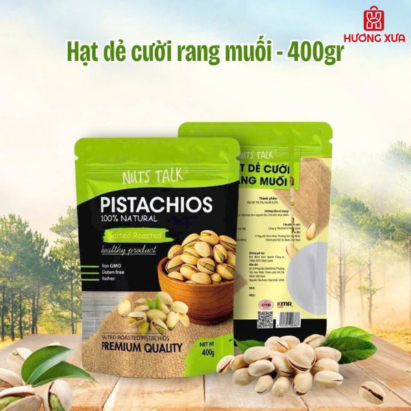 Hạt Dẻ Cười Rang Muối Premium Pistachios Nuts Talk Túi 400g