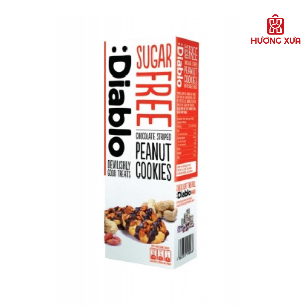 Bánh Cookies Mềm Không Đường Đậu Phộng Và Sốt Socola Diablo 150g