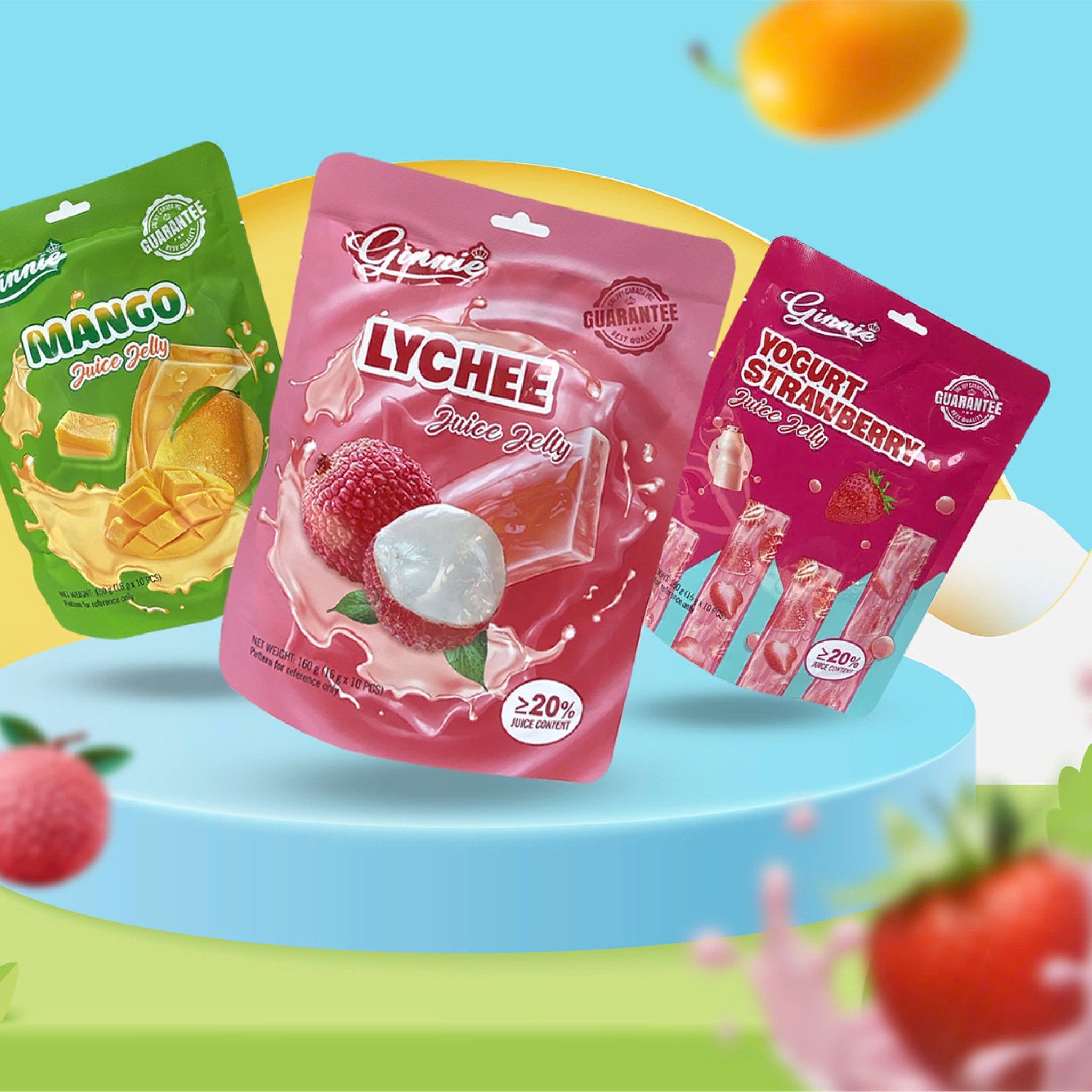 Kẹo Thạch Ginnie Vị Trái Cây gói 160g