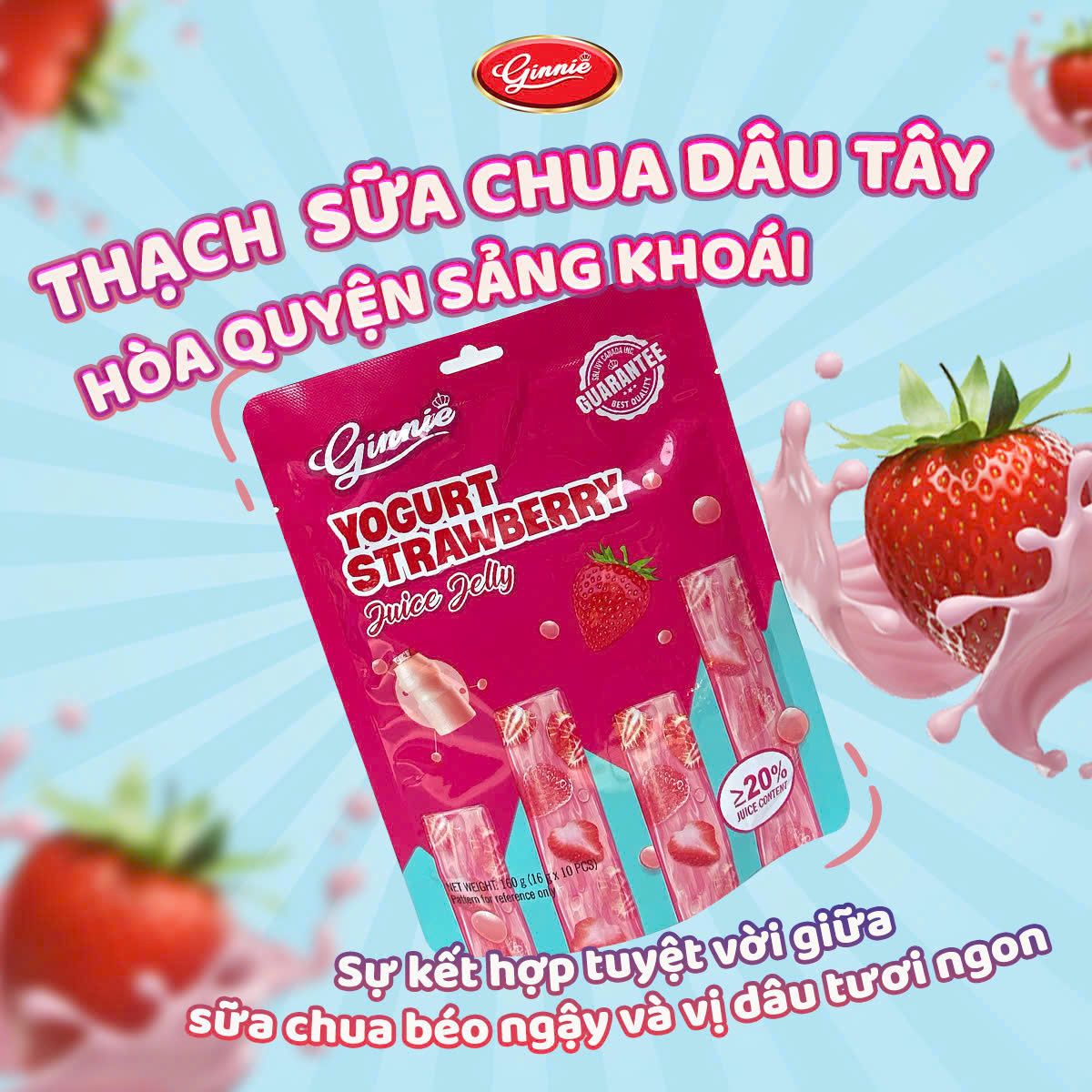 Thạch Ginnie Vị Sữa Chua Dâu 