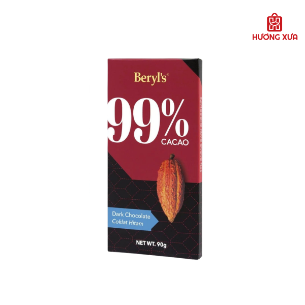 Socola Đắng Không Đường Beryl’s 99% Cacao Thanh 90g