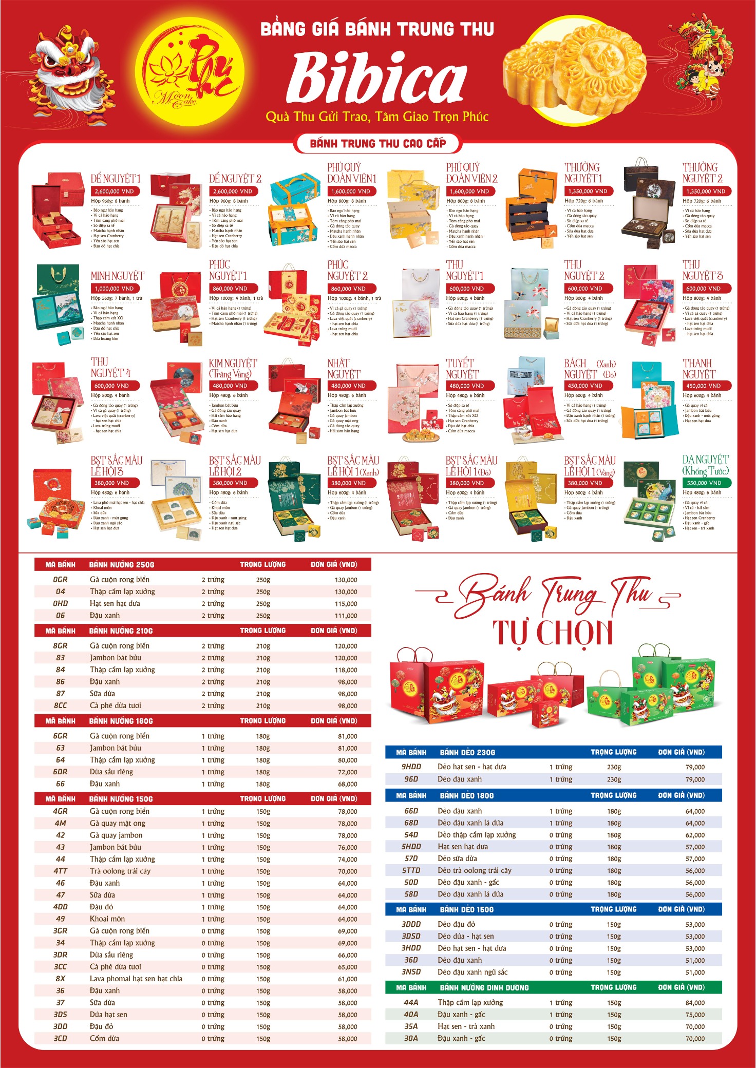 Bảng Giá Bánh Trung Thu Bibica 2025 _ Hương Xưa Mart