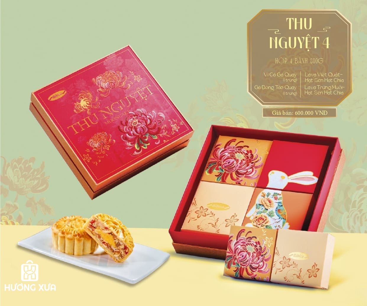 Bánh Trung Thu Bibica 2025 Hộp Thu Nguyệt 4