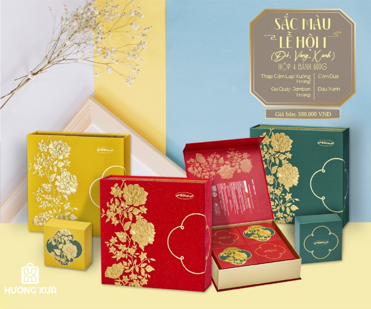 Bánh Trung Thu Bibica 2025 Hộp BST Sắc Màu Lễ Hội 1 