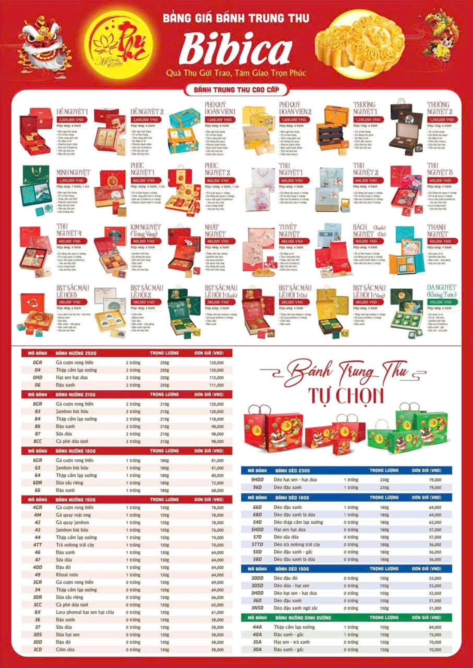 Bảng Giá Bánh Trung Thu Bibica 2025 _ Hương Xưa Mart