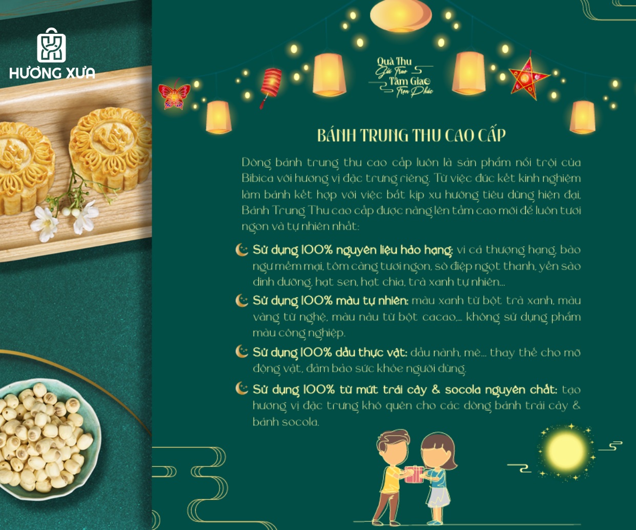 Bánh Trung Thu Bibica với nhiều hương vị bánh truyền thống, đồng thời sáng tạo thêm các vị mới độc đáo, phù hợp khẩu vị hiện đại