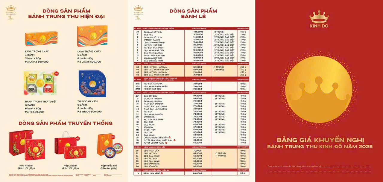 Bảng Giá Bánh Trung Thu Kinh Đô 2025 _ Hương Xưa Mart