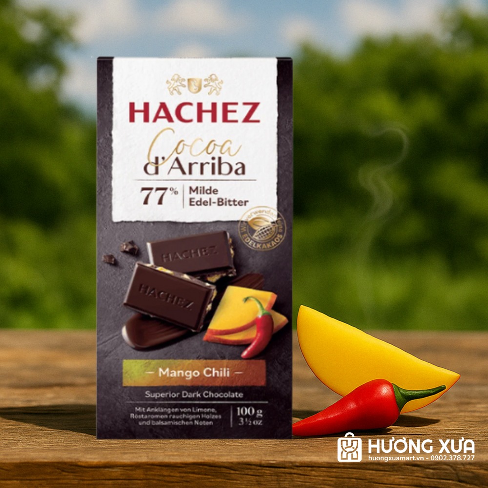 Hachez 77% Mango Chili – Lạ miệng, táo bạo, cuốn hút