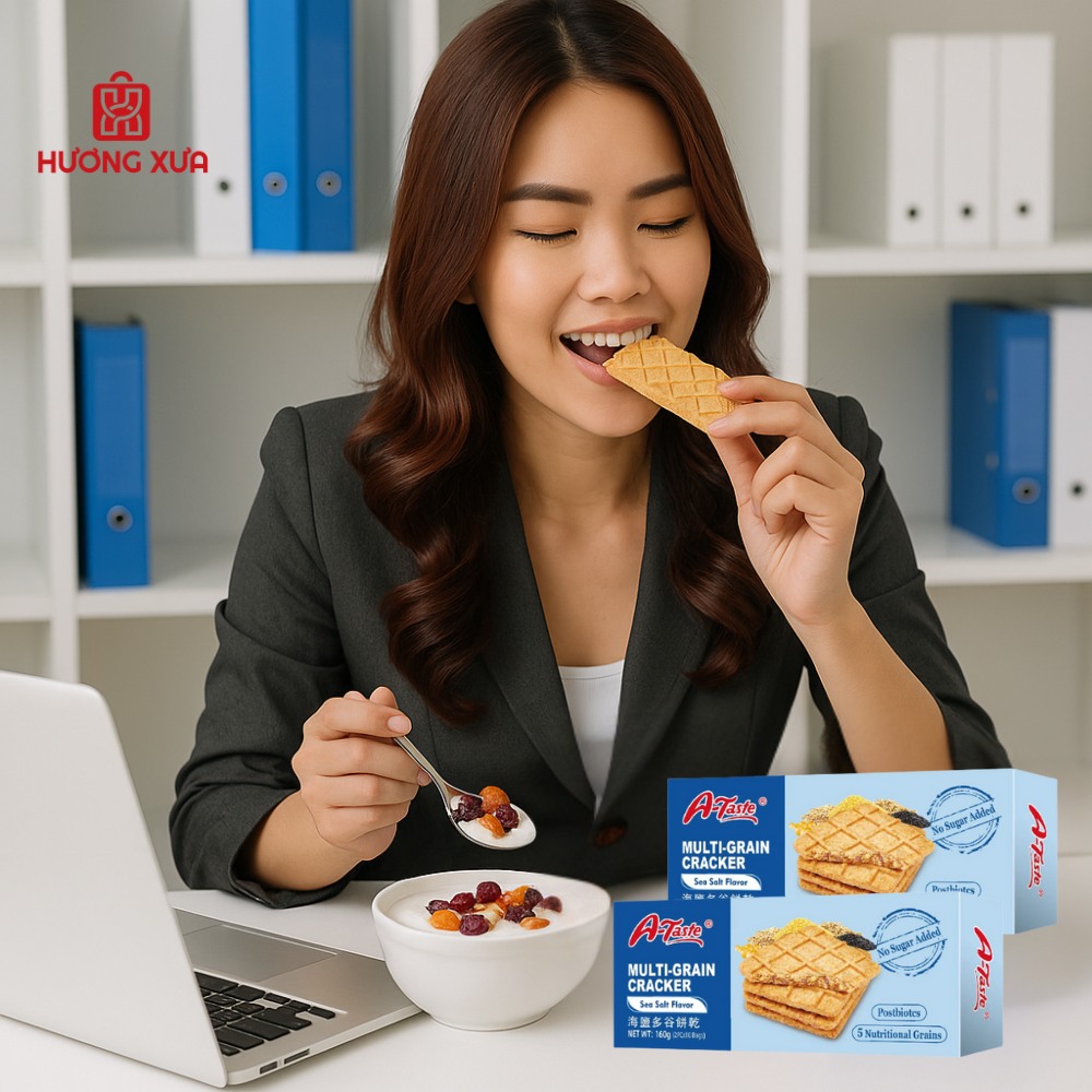 Bánh ngũ cốc A-Taste vị muối biển phiên bản "mặn nhẹ" nhưng cực kỳ tinh tế!