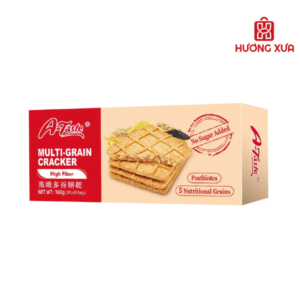 Bánh ngũ cốc A-Taste Hộp giấy 160g  loại : Vị Muối Biển – Mặn nhẹ, không ngấy