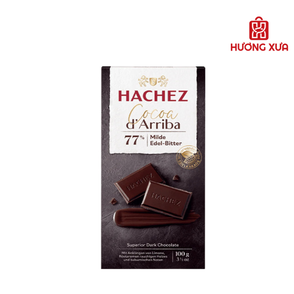 Socola Hachez thanh 100g vị :Hachez Arriba Classic 77% – Cân bằng & Dễ tiếp cận