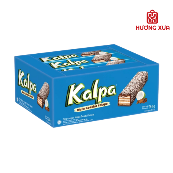Bánh Xốp Kem Phủ Socola Dừa Kalpa 264g (12 Gói x 22g)