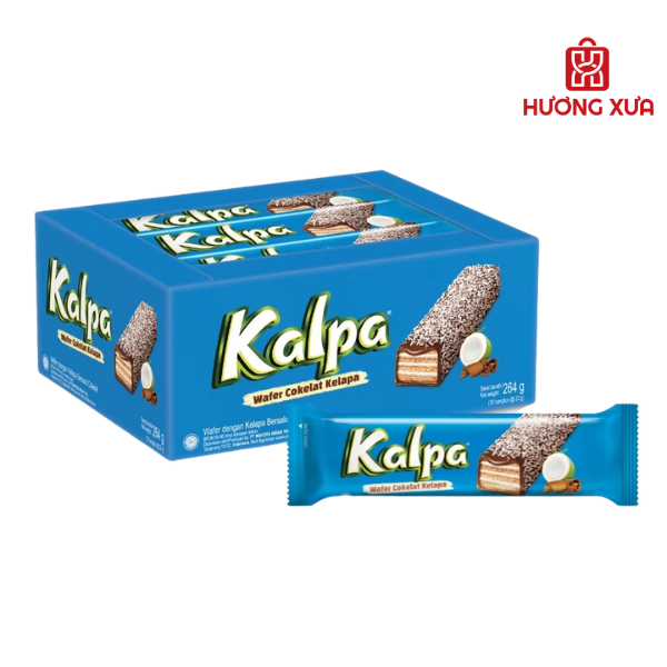 Bánh Xốp Kem Phủ Socola Dừa Kalpa 264g (12 Gói x 22g)