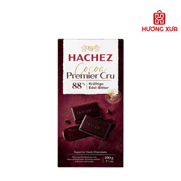 Socola Hachez thanh 100g vị : Hachez Premier Cru Classic 88% – Đỉnh cao của vị đắng