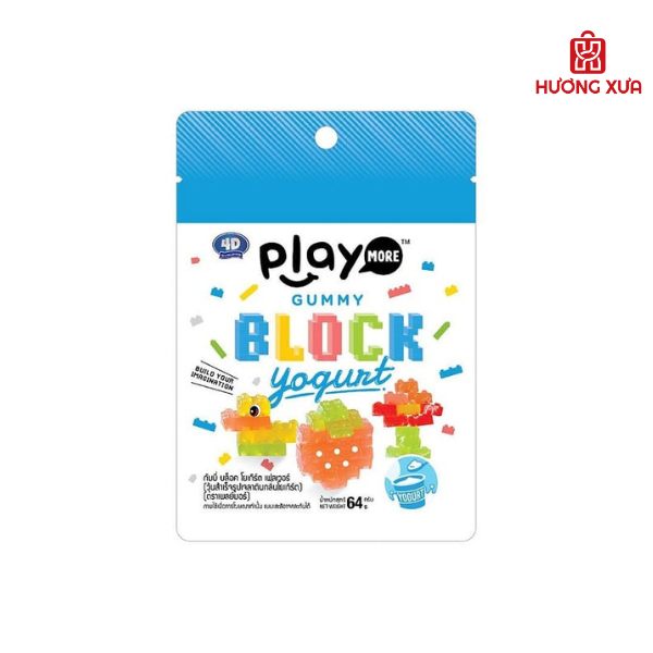 Kẹo Dẻo Xếp Hình Vị Sữa Chua Playmore Gummy Block Yogurt 64g