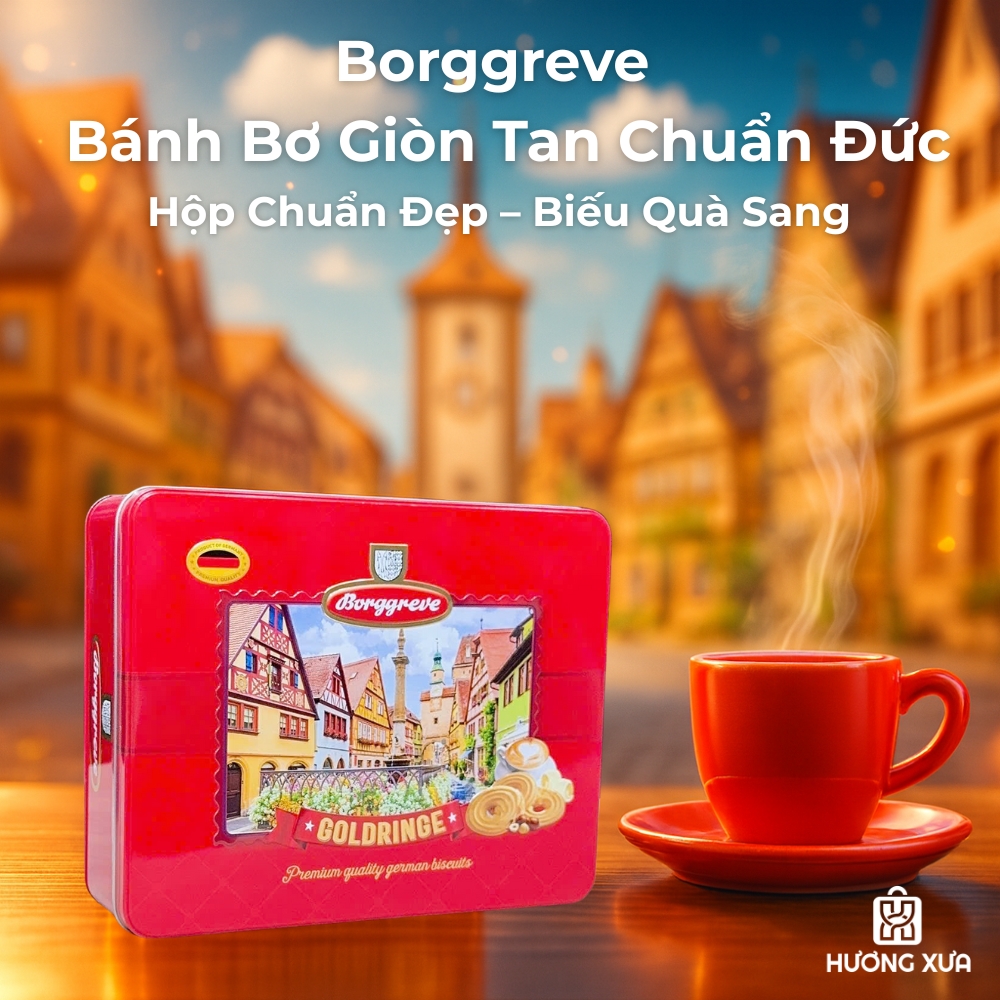 Bánh Quy Bơ Giòn Borggreve Gold-Ringe 800g – Tinh Hoa Vị Bơ Từ Đức