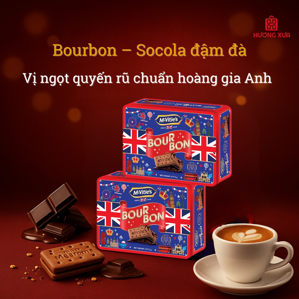 McVitie’s Bourbon 277.2g – Socola đậm đà, ngọt ngào chuẩn vị Anh