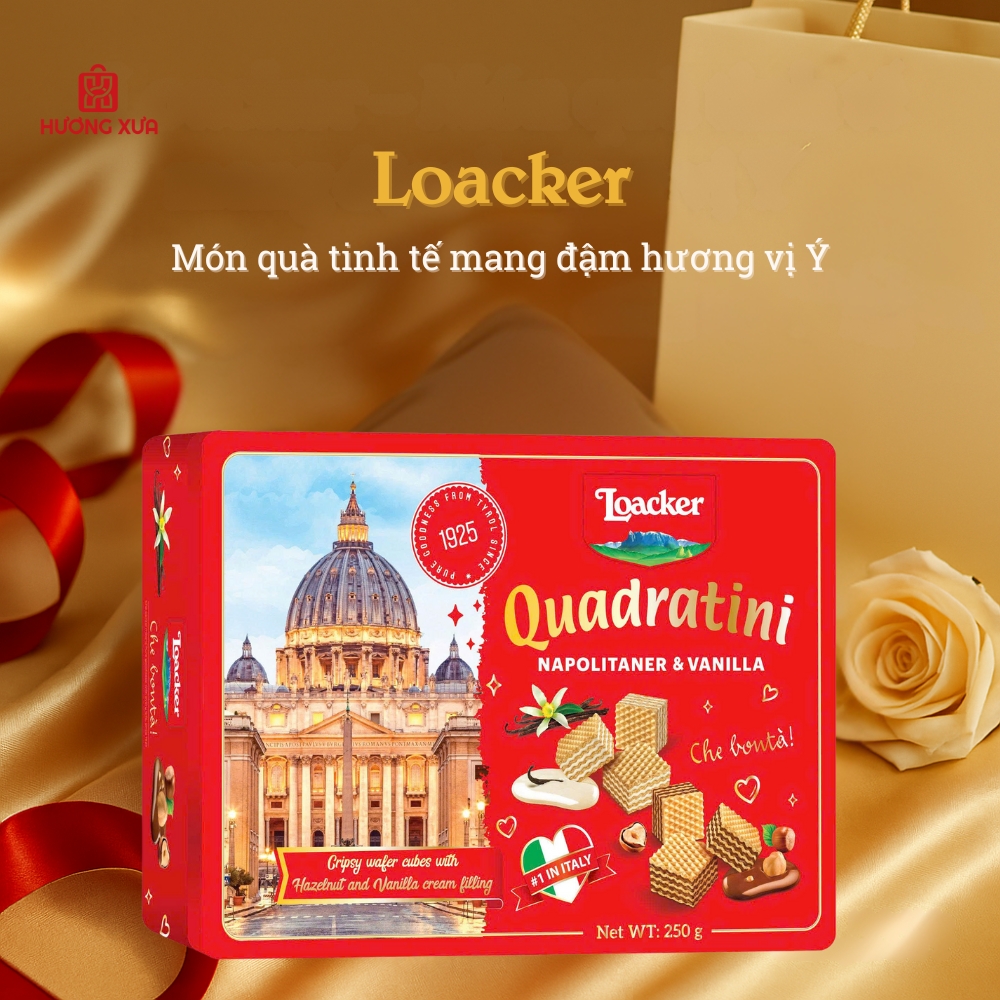 Loacker Quadratini Gift Box 250g – Quà Tặng Tinh Tế, Đẳng Cấp Ý