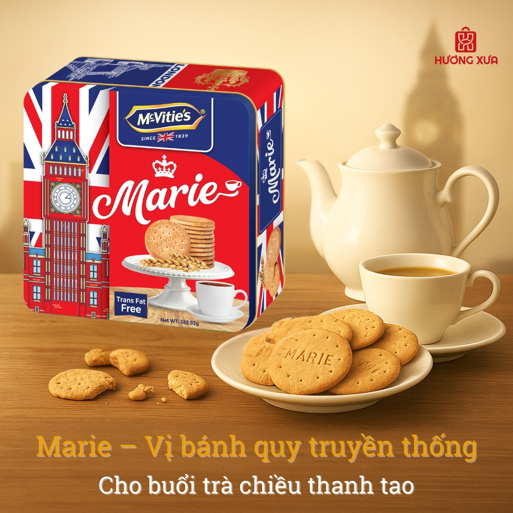 McVitie’s Marie 388.92g – Vị bánh quy cổ điển, thanh tao đúng chuẩn Anh