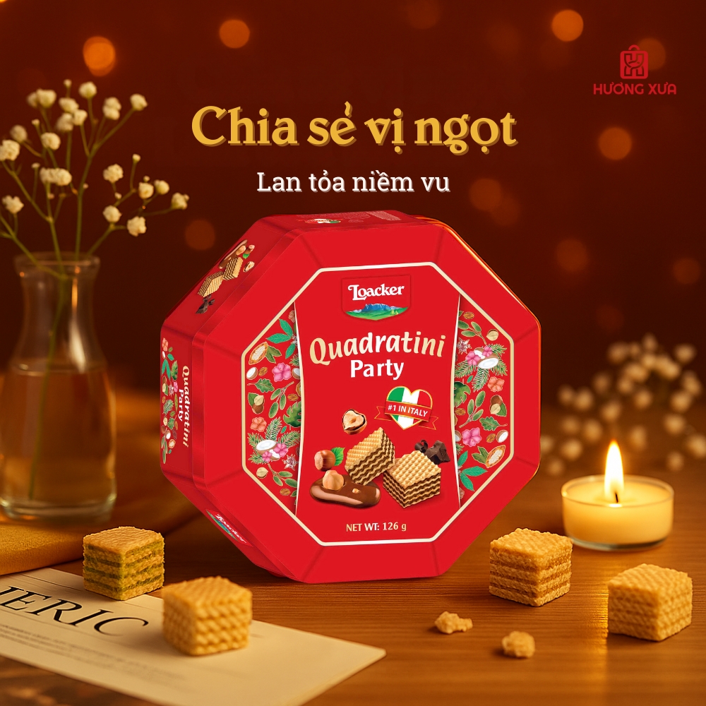  Loacker Quadratini Party 126g – Niềm Vui Từ Hương Vị Ý