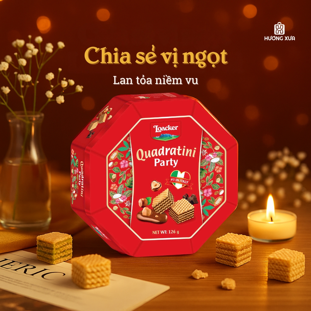  Loacker Quadratini Party 126g – Niềm Vui Từ Hương Vị Ý