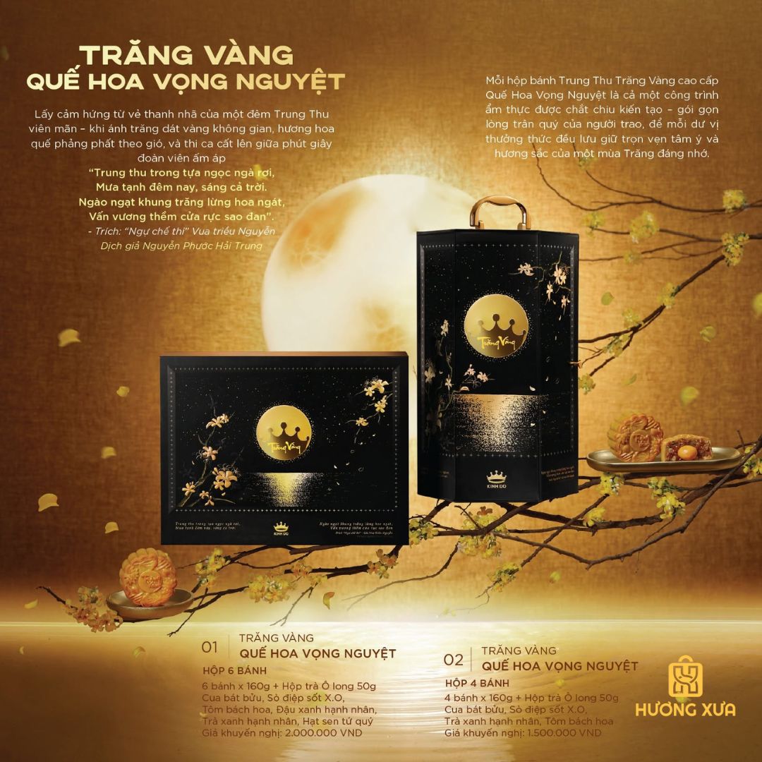Hộp bánh Trung Thu Kinh Đô Trăng Vàng Quế Hoa Vọng Nguyệt 2026