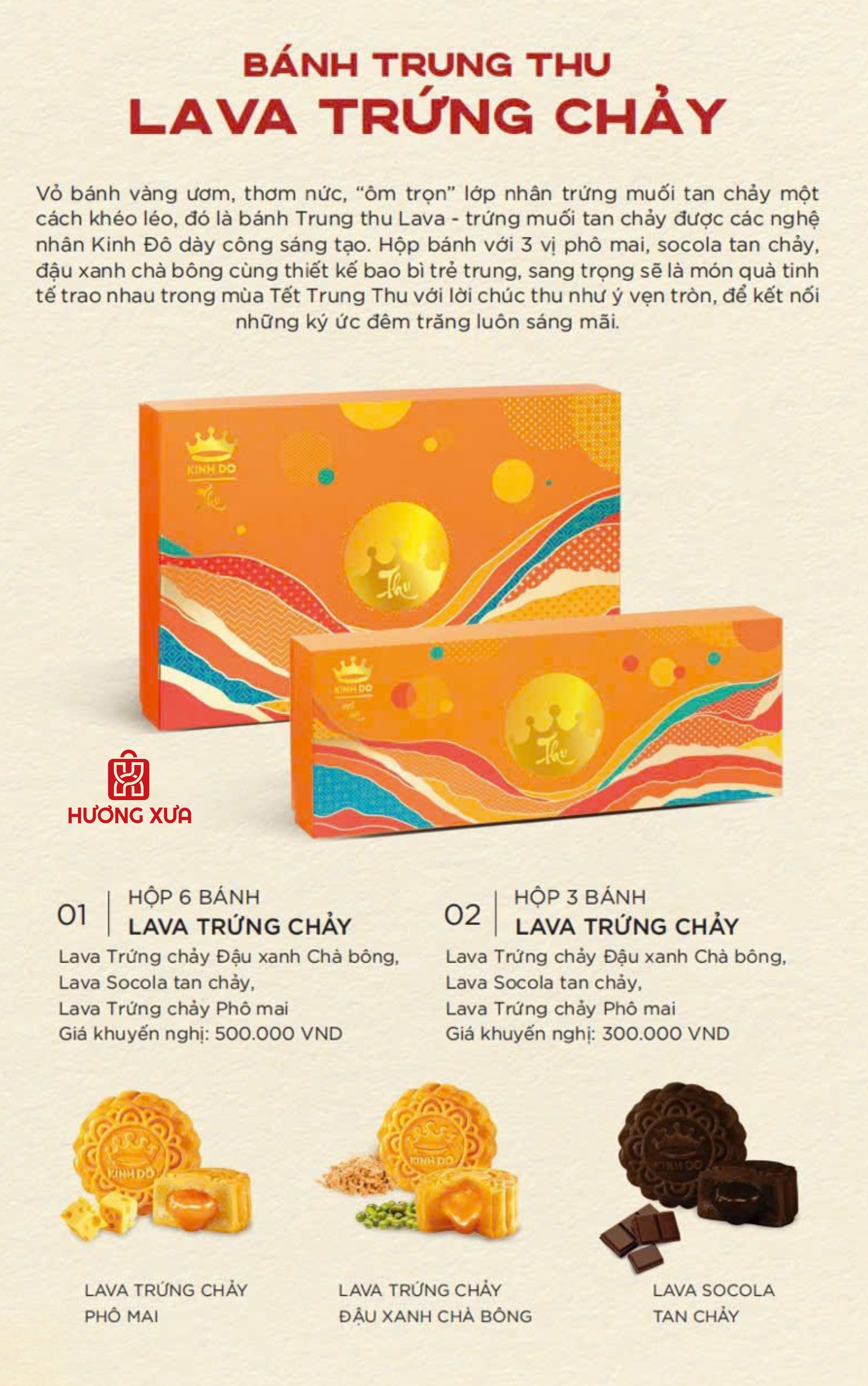 Bánh trung thu Kinh Đô Lava Trứng Chảy Hộp 6 bánh