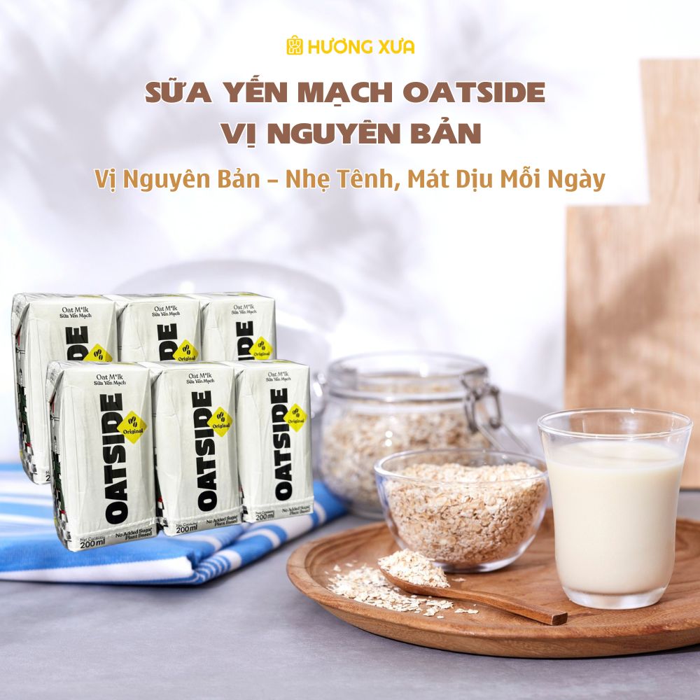 Lốc 3 Hộp Sữa Yến Mạch Vị Nguyên Bản Oatside 200ml