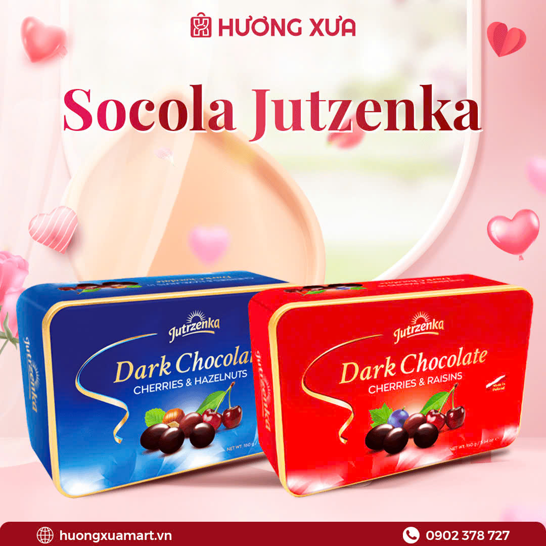 ✨ Jutrzenka (Ba Lan) – Sự Kết Hợp Tuyệt Vời Giữa Socola Đắng, Anh Đào, Nho Khô Và Hạt Phỉ!