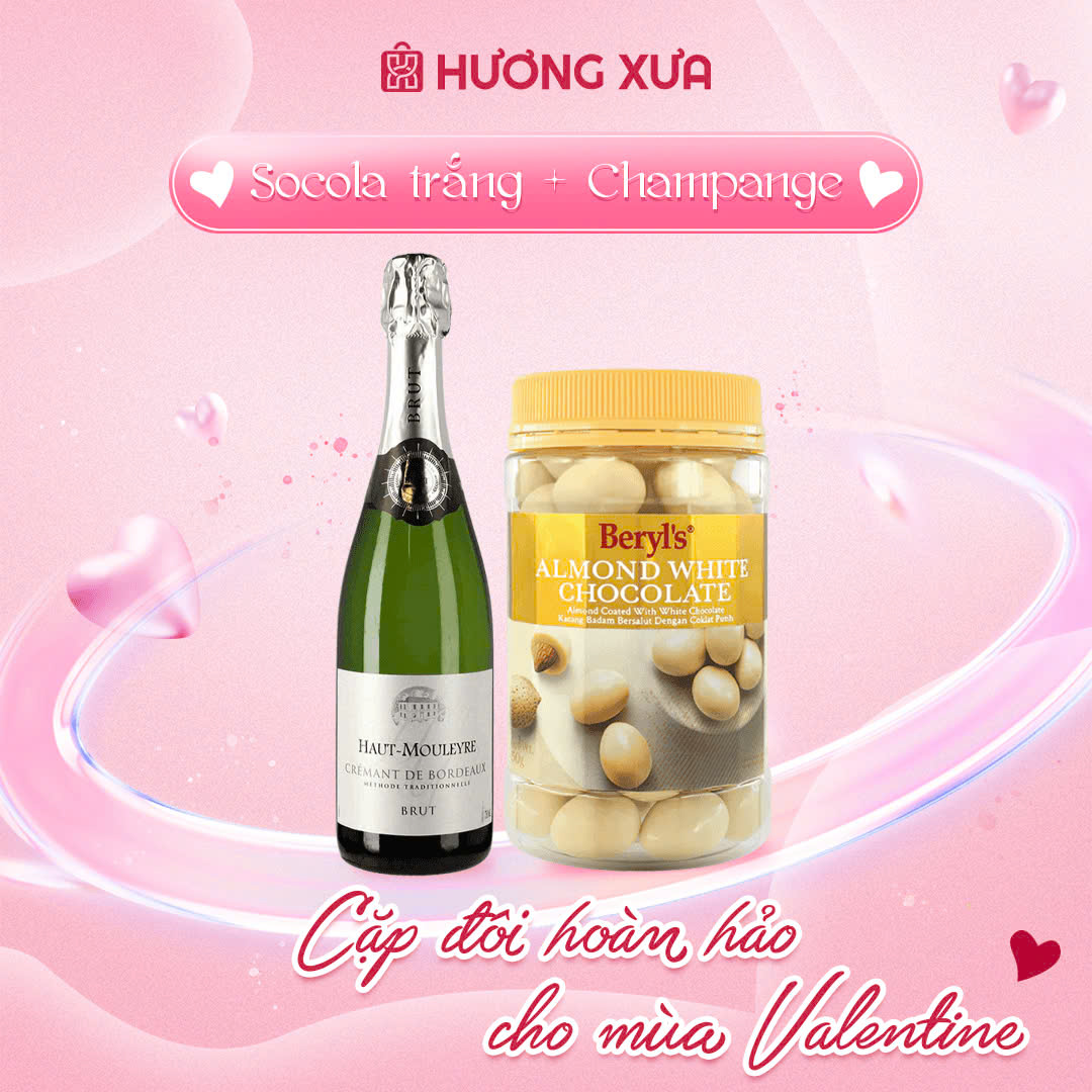 ✨ Socola trắng + Champagne hoặc Sparkling Wine